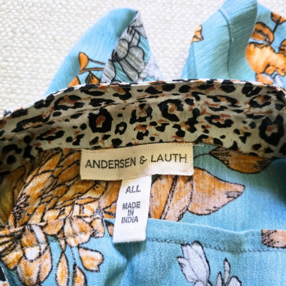 ANTHROPOLOGIE Andersen & Lauth Zoe Leopard-Trimmed Kimono One Size - Picture 9 of 9